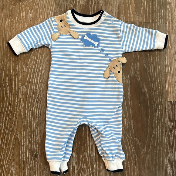 Florence Eiseman blue puppy longall EUC (3M)